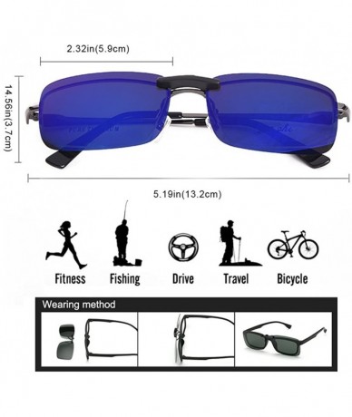 Wrap Polarized Clip on Sunglasses for Prescription/Myopia Eyeglasses Outdoor/Driving - Blue - CM1803WYA4U $23.06