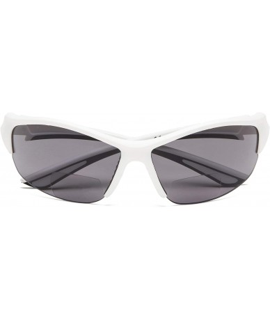 Sport Sports Bifocal Sunglasses Half-Frame UV 400 Protection Reading Sunglasses - White-grey-lens - CK18NEH60DR $18.13