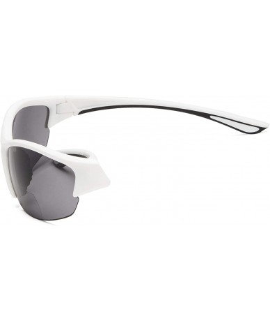 Sport Sports Bifocal Sunglasses Half-Frame UV 400 Protection Reading Sunglasses - White-grey-lens - CK18NEH60DR $18.13