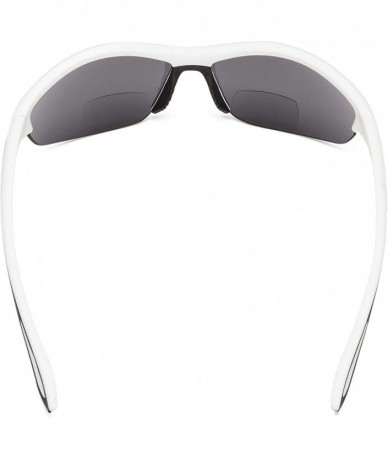 Sport Sports Bifocal Sunglasses Half-Frame UV 400 Protection Reading Sunglasses - White-grey-lens - CK18NEH60DR $18.13