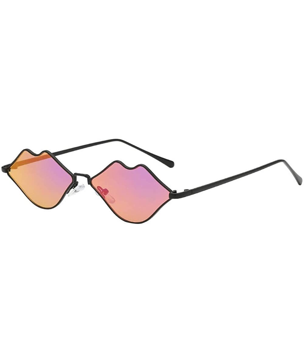 Rimless New Women Man Fashion Sunglasses Vintage Lips Irregular Shape Sunglasses Eyewear Retro Unisex - CA18SQZ6DZI $18.42