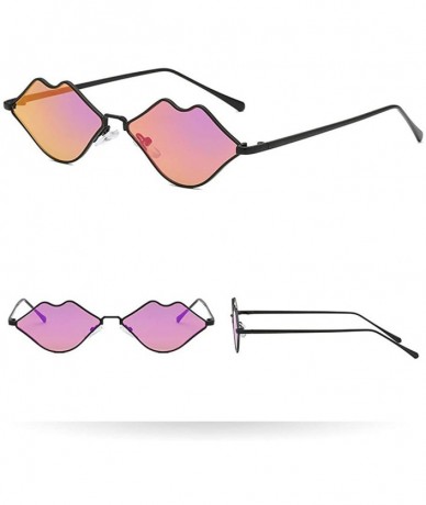 Rimless New Women Man Fashion Sunglasses Vintage Lips Irregular Shape Sunglasses Eyewear Retro Unisex - CA18SQZ6DZI $18.42