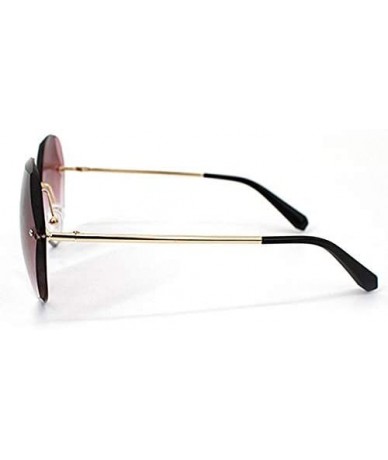 Rimless Oversized Rimless Sunglasses Geometric Gradient Lens Eyewear Diamond Cutting Glasses - Twany - C918WRUKSRS $41.94