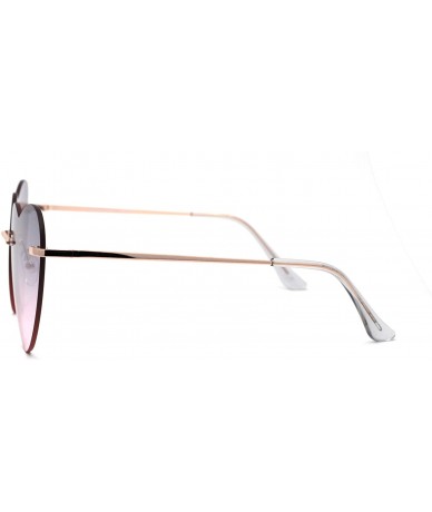 Rimless Womens Minimalist Rimless Heart Shape Elegant Sunglasses - Gold Black Pink - CL195SLHLDM $22.90