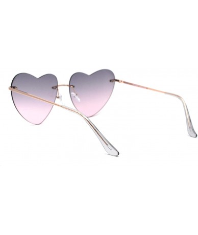 Rimless Womens Minimalist Rimless Heart Shape Elegant Sunglasses - Gold Black Pink - CL195SLHLDM $22.90