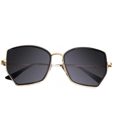 Aviator Unisex Retro Irregular Shaped Polarized Sunglasses Classic Women Sun Glasses - Black - C2196LWI3TN $18.98