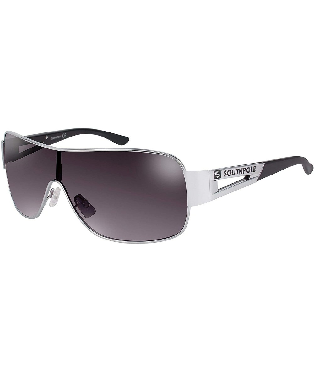 Shield Men's 5017SP Metal Vented Shield Sunglasses- 55 mm - Silver & Black - CU18EGURHCI $47.40