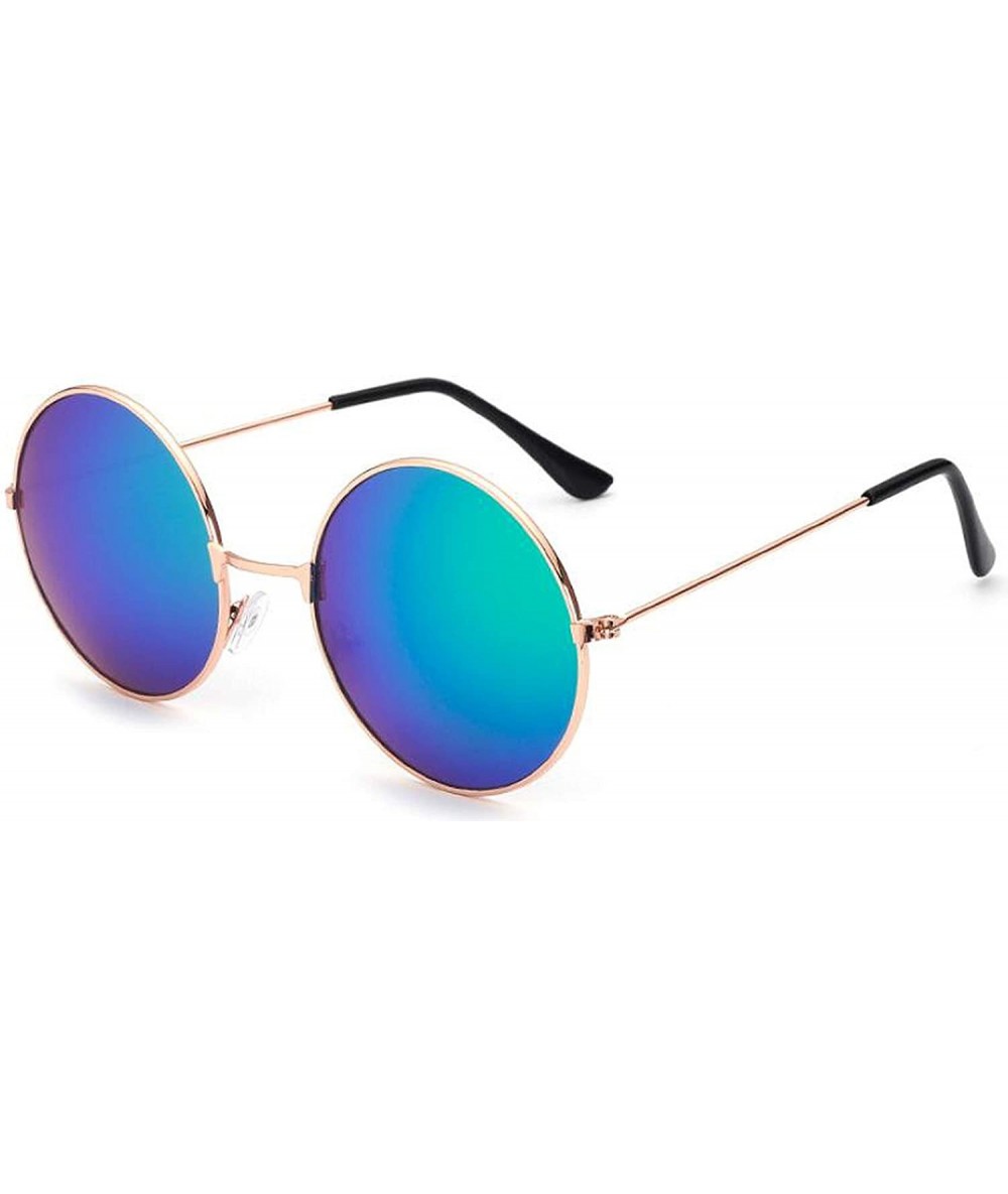 Oversized 2019 Round Sunrods Occulos Of Male Soil Fashion Colorful Design Sun Glasses - Green - CQ18W0MTXUQ $39.27