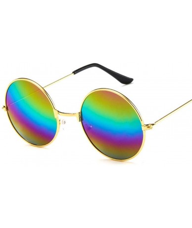 Oversized 2019 Round Sunrods Occulos Of Male Soil Fashion Colorful Design Sun Glasses - Green - CQ18W0MTXUQ $39.27