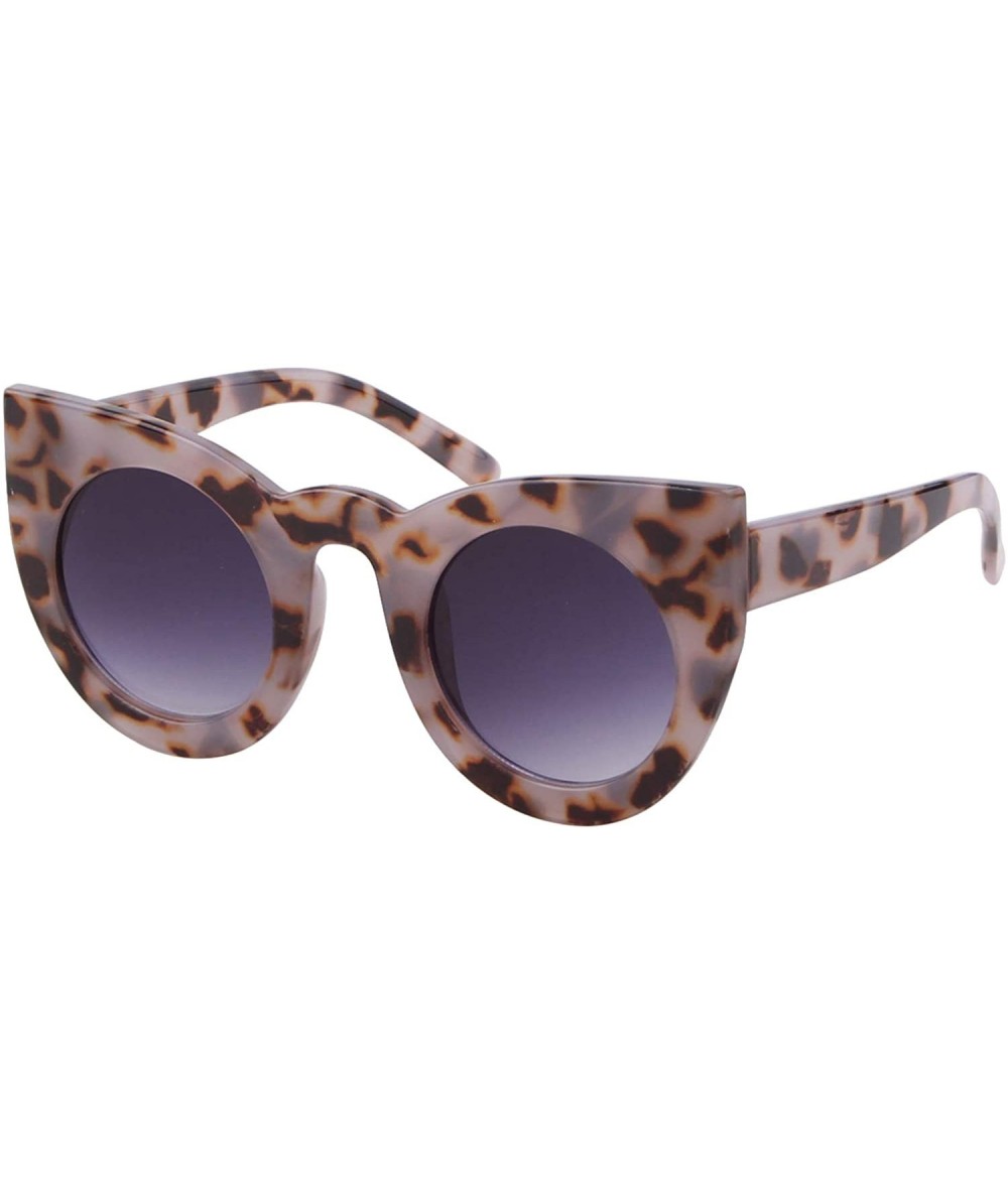 Cat Eye Vintage Cat Eye Sunglasses for Women Oversized Trend Sun Glasses - Leopard Frame Grey Lens - CH196UEUMK3 $20.81