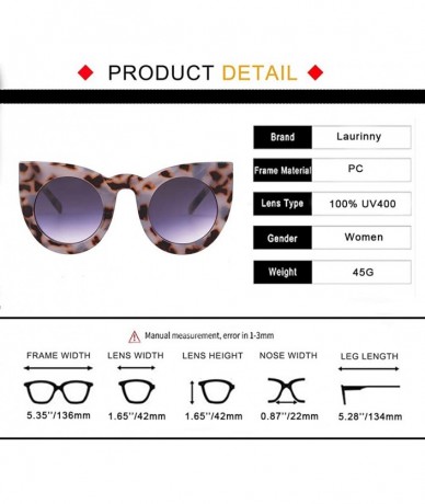 Cat Eye Vintage Cat Eye Sunglasses for Women Oversized Trend Sun Glasses - Leopard Frame Grey Lens - CH196UEUMK3 $20.81