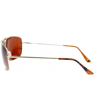 Rectangular SA106¨ Polarized Luxury Racer Flat Top Metal Rectangular Pilot Sunglasses - Gold - CH11ZFVYZQB $19.00