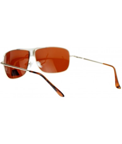 Rectangular SA106¨ Polarized Luxury Racer Flat Top Metal Rectangular Pilot Sunglasses - Gold - CH11ZFVYZQB $19.00