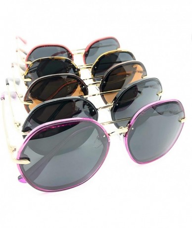 Round Women Polarized Round Sunglasses Fashion Oversized 100% UV - Red - CT18RLU3E0K $17.89