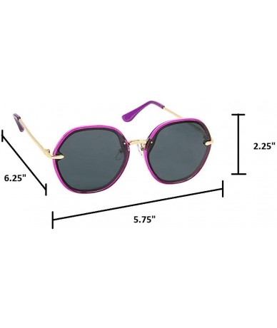 Round Women Polarized Round Sunglasses Fashion Oversized 100% UV - Red - CT18RLU3E0K $17.89