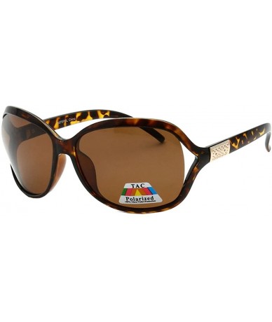 Oversized Polarized Simplified Butterfly Women Sunglasses Tortoise Gold - Brown Lens - CY12O1YUVVR $19.77