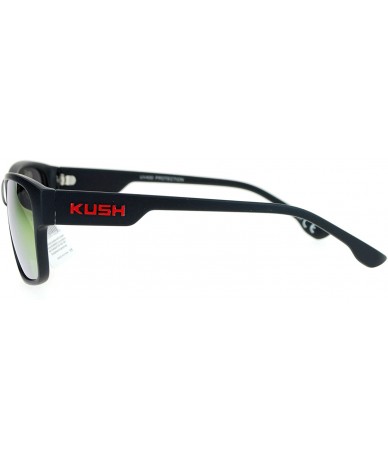 Rectangular KUSH Sunglasses Square Rectangular Matte Black Mirror Lens UV 400 - Black Red (Orange Mirror) - CO186NUAAW2 $20.10