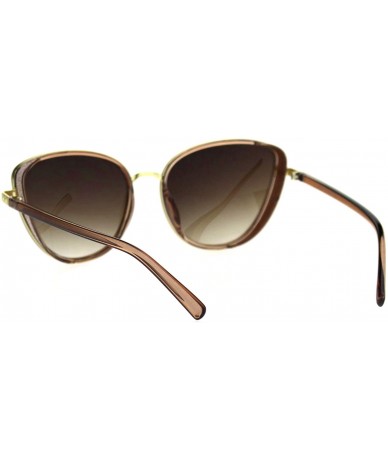 Cat Eye Womens Sugar Glitter Side Visor Trim Chic Cat Eye Sunglasses - Gold Beige Brown - CN18SKHQTKI $25.08