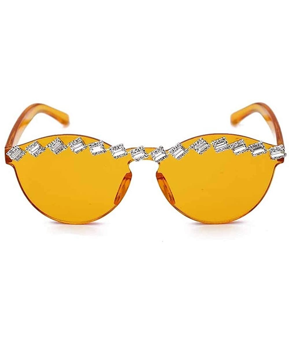 Rimless Diamond Sunglasses Rhinestone Eyeglasses Transparent - 5 - C6198GCHZLD $43.67