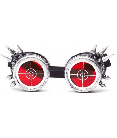 Goggle Vintage Steampunk Goggles Retro Spikes Glasses Rave Cosplay Halloween - Silver2 - CD18HT2KQGA $20.17