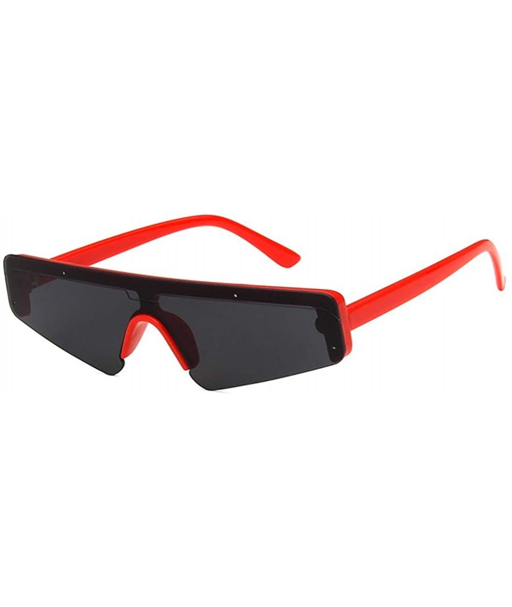 Square Unisex Sunglasses Fashion White Grey Drive Holiday Polygon Non-Polarized UV400 - Red Grey - C718RLSGGYN $18.80