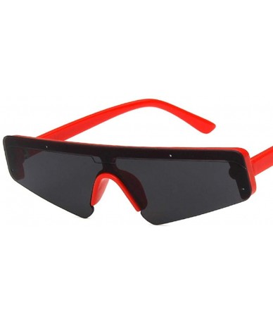 Square Unisex Sunglasses Fashion White Grey Drive Holiday Polygon Non-Polarized UV400 - Red Grey - C718RLSGGYN $18.80