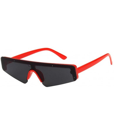 Square Unisex Sunglasses Fashion White Grey Drive Holiday Polygon Non-Polarized UV400 - Red Grey - C718RLSGGYN $18.80