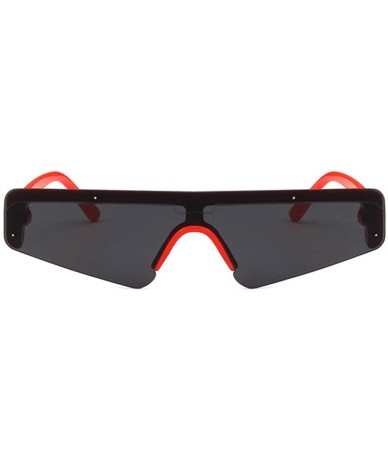 Square Unisex Sunglasses Fashion White Grey Drive Holiday Polygon Non-Polarized UV400 - Red Grey - C718RLSGGYN $18.80