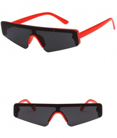 Square Unisex Sunglasses Fashion White Grey Drive Holiday Polygon Non-Polarized UV400 - Red Grey - C718RLSGGYN $18.80