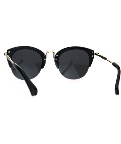 Cat Eye Womens Half Rim Cat Eye Gothic Fashion Retro Vintage Sunglasses - Black Smoke - CU182GWTM9H $22.17