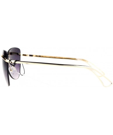 Butterfly Womens Rimless Fashion Sunglasses Metal Bar Across Butterfly Frame UV 400 - Gold (Smoke) - CL1884AS39S $22.84