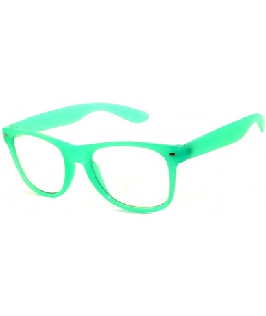 Wayfarer Vintage Sunglasses Retro Style Turquoise Frame with Clear Lens for Women OWL - CB11N828U3D $17.69