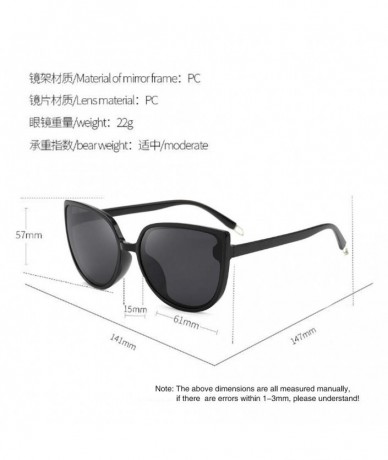 Round Retro UV protection sunglasses female Round sunglasses men big frame sunglasses (Black frame gray tablets) - CT190R97UG...