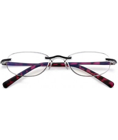 Oval Rimless Reading Glasses Oval Shaped Blocking Blue Light Eyewear - Purple - CK18CSDKT7E $25.06