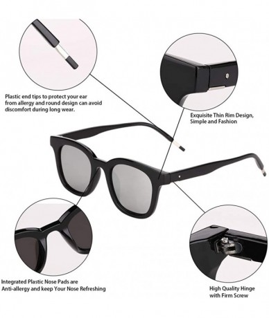 Square Vintage Sunglasses Womens Mens Plastic Frame UV400 with Sunglasses Case U573 - Silver - C618I6606SH $18.08