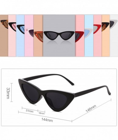 Goggle Retro Vintage Narrow Cat Eye Sunglasses for Women Clout Goggles Plastic Frame Cardi B SJ2044 - CQ189K00ZOH $21.34