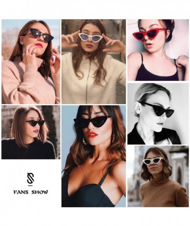 Goggle Retro Vintage Narrow Cat Eye Sunglasses for Women Clout Goggles Plastic Frame Cardi B SJ2044 - CQ189K00ZOH $21.34