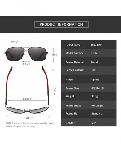 Rectangular Men's Polarized Sunglasses- Rectangular Driving C6 - C6 - CG195ZWSQ08 $67.38