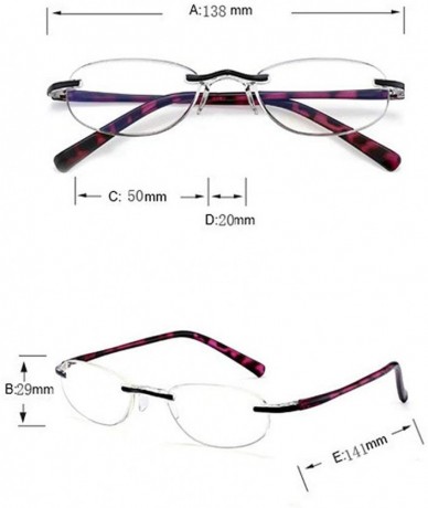 Oval Rimless Reading Glasses Oval Shaped Blocking Blue Light Eyewear - Purple - CK18CSDKT7E $25.06