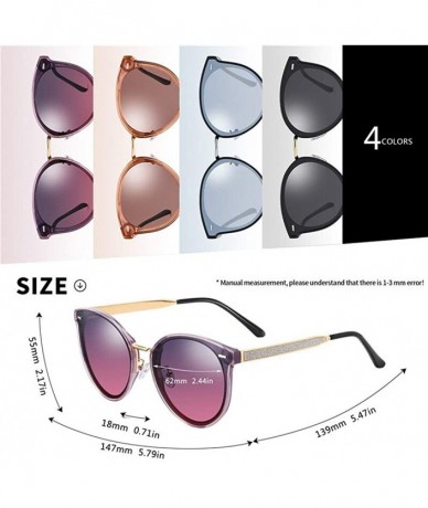 Round Women Round Polarized Sunglasses Female Fashion Designer Gradient Lens Sun glasses For Ladies Goggle UV400 - C6199HWQC5...