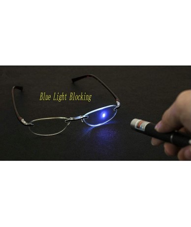 Oval Rimless Reading Glasses Oval Shaped Blocking Blue Light Eyewear - Purple - CK18CSDKT7E $25.06