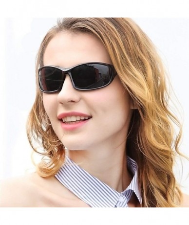 Square Women Men Polarized Sunglasses UV400 Sun Glasses Red Mirrored Retro Black Shades Eyewear Accessory - CE199L6MHCX $20.64