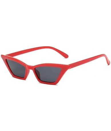 Cat Eye Small Cat Eye Sunglasses for Women UV400 - C2 Red Gray - CI19809X3D9 $19.58