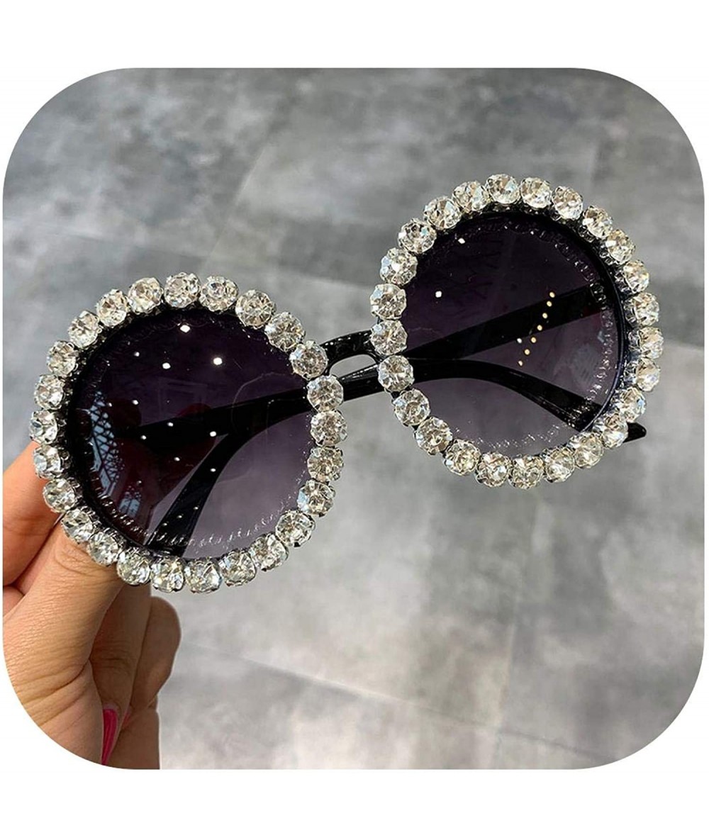 Oval Fashion Luxury Round Sunglasses Women Vintage Oversized Rhinestone Sun Glasses Men Eyewear Oculos De Sol UV400 - C1198AI...