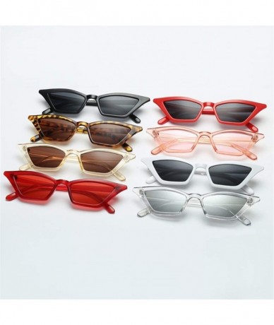 Cat Eye Small Cat Eye Sunglasses for Women UV400 - C2 Red Gray - CI19809X3D9 $19.58