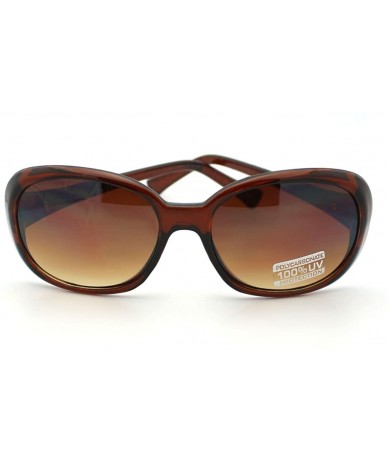 Oval Classic Women's Comfort Fit Oval Fashion Round Sunglasses - Brown - CP11CJVPLGX $18.60