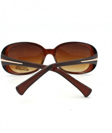 Oval Classic Women's Comfort Fit Oval Fashion Round Sunglasses - Brown - CP11CJVPLGX $18.60