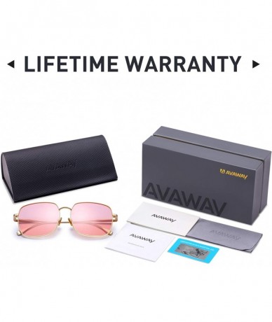 Oversized Fashion Oversized Sunglasses for Women Polarized UV Protection Lens Metal Frame - Pink - CZ18TSTCOGG $38.61