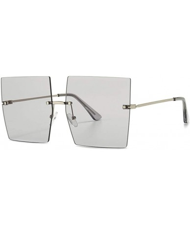 Rimless Rimless Sunglasses Vintage Glasses Gradient - Silver - C4198KMXLQ4 $25.19