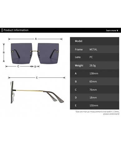 Rimless Rimless Sunglasses Vintage Glasses Gradient - Silver - C4198KMXLQ4 $25.19